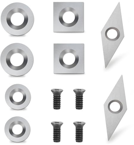 Forhandy 8 Stück Wendeschneidplatten Holz, Drechselwerkzeug Hartmetall, Wendeplatten Drechselzubehör (8)