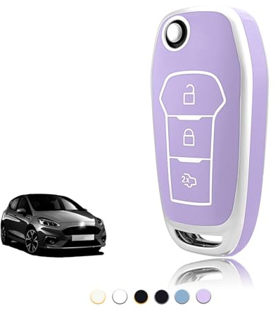 TOOMUME Funda Llave Coche para Ford Fiesta Puma Ka Kuga Focus Ecosport Edge | Silicona Suave, Antigolpes, Anticaídas, Antiarañazos, Carcasa Protectora Llave para Mondeo Transit Tourneo Connect Courier