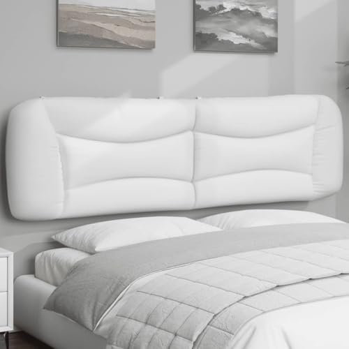 THOYTOUI Kopfteil-Kissen, Bett Kopfteil Bett Rückwand Polsterpaneel Kopfenden Geeignet für Gästezimmer Schlafzimmer Wohnungen Studentenwohnheim Weiß 180 cm Kunstleder