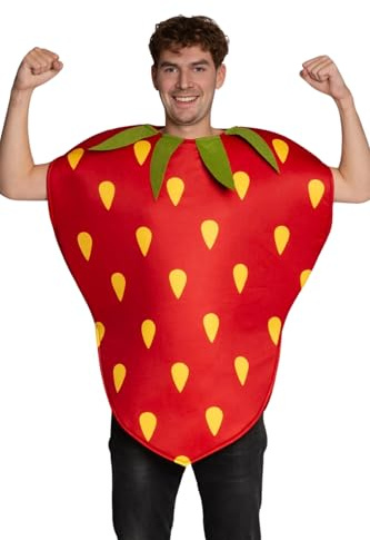 Disfraz de fresa para adultos, disfraz de comida para carnaval, fiestas temáticas, disfraz divertido, unisex, talla única
