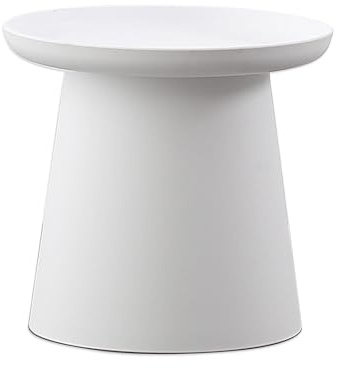 HYUFEIAO Kleiner, runder Beistelltisch, Akzent-Beistelltisch/Endtisch, Nachttisch mit natürlicher Tablettplatte für Familien-, ESS- oder Wohnzimmer (Farbe: Bianco, Größe: 50 cm)