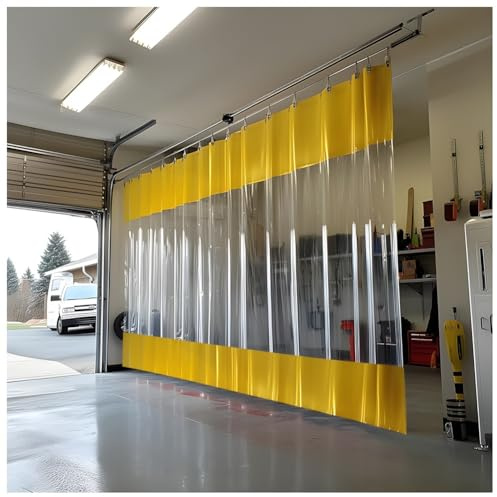Tenda divisoria industriale in vinile trasparente, per esterni, patio, magazzino, lavanderia, facile divisione, spazio (3 x 2,4 m)