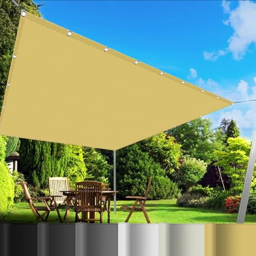 Vela Ombreggiante Quadrata 5 x 5.5 m Resistenza Allo Strappo Vela da Giardino Protezione Antivento e UV per Esterno, Giardino e Terrazza, Piscina, Giallo sabbia