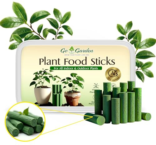 Go Garden Fertilizer Sticks | Plant Food Sticks for Indoor & Outdoor Home Garden Plants | Multi-Purpose Natural Plant Growth Booster | Healthy Flower & Fruit Yield | Pack of 40