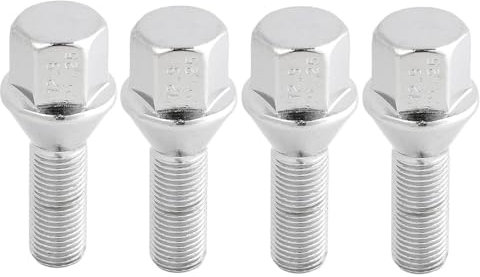 BASPHHH écrou Jante Compatible avec Jeep pour Cherokee 2014-2019 Voiture M12 × 1,25 Goujons de Roue Boulons de Roue Argent 28 mm