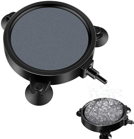 JDCMEI Sprudelstein für Teiche, 12cm Sprudler für Aquarium, Aquarium Luftstein Teich Luftausströmer, Aquarium Luftausströmer Stein, 4mm / 8mm Schlauch Anschließbar, für Teiche, Aquarien und Fisch Tank