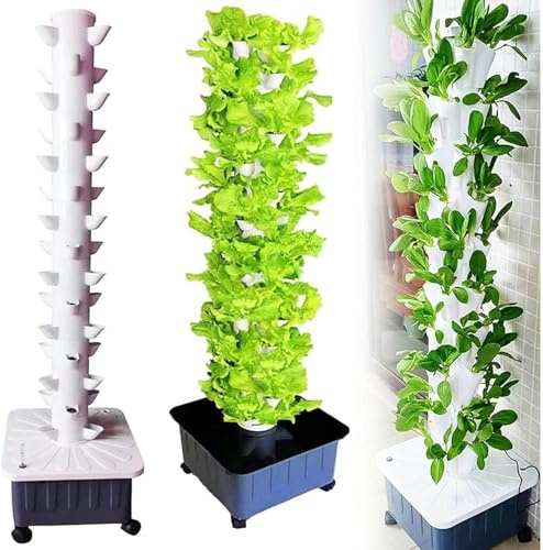 Sistema di Coltivazione idroponica Torre di piantagione idroponica a 45 Fori Punti di piantagione per Torre idroponica Kit per Coltivazione idroponica per Serra da Giardinaggio Verticale Ind