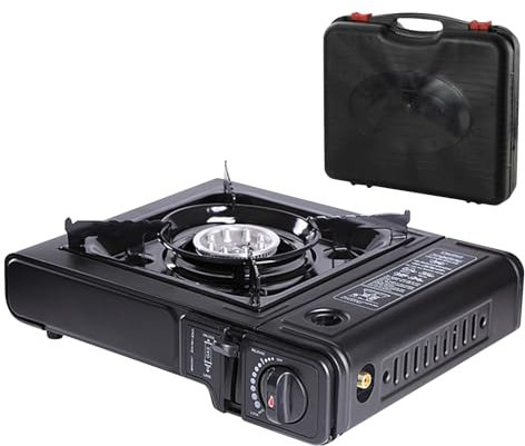 yakermur Portable Camping Stove Compact Outdoor Stove for Camping and Picnic Lightweight Stove with Carry Bag for Hiking, Outdoor Activities and On the Go