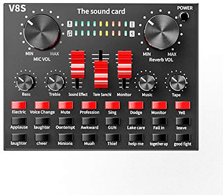 Table de Mixage DJ, Carte Son Externe Clear V8s e Phone Microphone Webcast Live Carte Son Externe USB for Interface e Computer