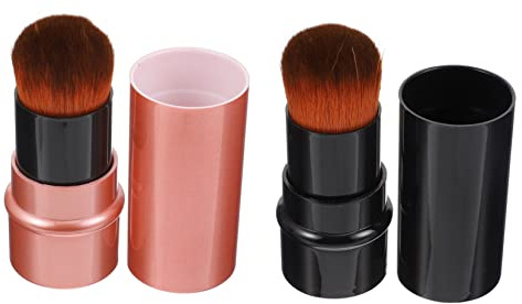 SHERCHPRY 2pcs Retractable Foundation Brush for Cosmetic Makeup Portable Loose Powder Cosmetic Brush for Blending Foundation The Go