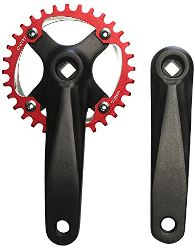 Zpengtai Kurbelgarnitur Fahrradkurbel MTB 104BCD Kurbel 152/17. 0mm Kurbelarme for Fahrrad 3 0t 38 t 36 38t Fahrradkurbel-Kettenrad-Bike-Teile Speed(Red 36T,170mm)