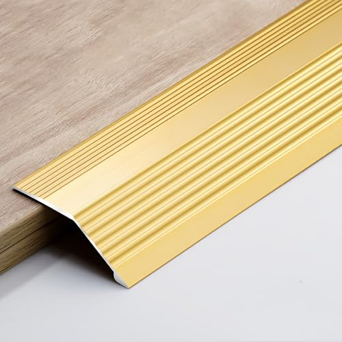CMJYMX Rampa De Umbral, Tira De Transición De Suelo De Aluminio, Perfil De Transición para Azulejos, Madera, Laminado, Se UNE Al Hueco, 5.5 Cm/7.5 Cm De Ancho(Gold,7.5cm/2.95in)