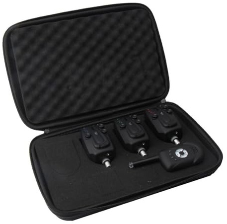 Emiif Kabelloses digitales Karpfenangeln Bissanzeiger Set mit 2/3/4 Sendern und 1 Empfänger, LED-Blitz & Sound-Alarm, einstellbare Empfindlichkeit, regendicht für Sea Rock Reservoir Angeln