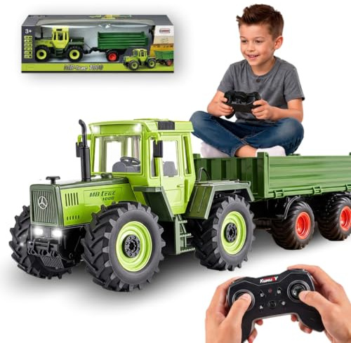 Ferngesteuerter Traktor Spielzeug ab 3 Jahre Mercedes-Benz MB-trac 1000 | Spielzeug traktor ferngesteuert, traktor mit anhänger spielzeug, farm spielzeug，Geschenk für Kinder Jungen ab 3 4 5 6 8 Jahre