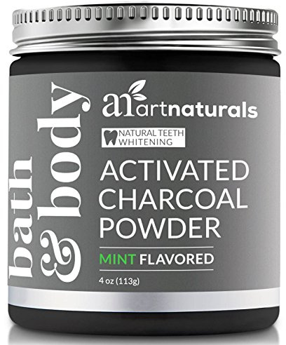 ArtNaturals Teeth Whitening Charcoal Powder - (4 Oz / 113g) - Activated Charcoal for a Natural, Non-Abrassive Whitening - Mint Flavored
