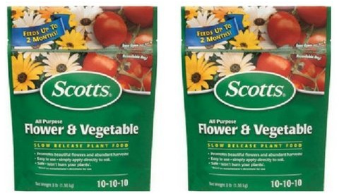 Scotts All Purpose Flower and Vegetable Continuous Release Plant Food 3 Pounds Per Bag (2 Pack)