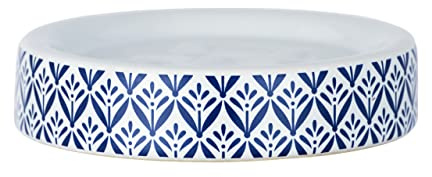 WENKO Tvålkopp Lorca keramik – tvålskål, keramik, 11 x 2,5 x 11 cm, blå