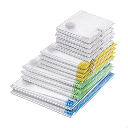 myHodo Vakuumbeutel 14er Set, 2 XXL (80x100cm), 3 XL (60x100cm), 4 XL (60x80cm), 5 L (50x60cm) – Platzsparende Vakuum Aufbewahrungsbeutel für Kleidung, Bettdecken & Bettwäsche, Vakuumierbeutel
