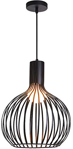 Mengjay Industriell Hänglampa, Vintage Pendellampa Med Bur, Loft Lampa För Matsal, Kök, Vardagsrum, Sovrum, Restaurang, Hotell, Lanthus - Metall, Svart