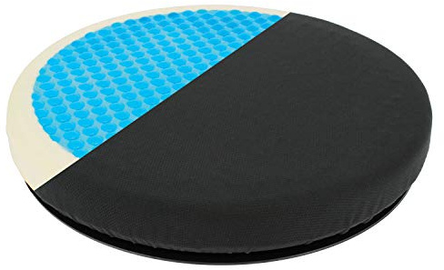 S SUMEX RK19009 Coussin Rond Rotatif à 360 degrés avec Gel et Mousse à mémoire de Forme pour Voiture, Bureau et Tous Types de sièges