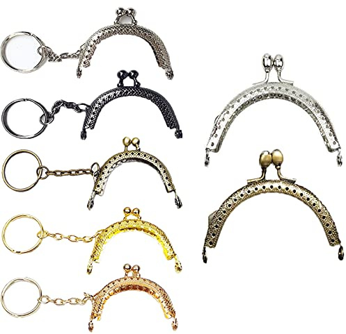 Geldbörse Verschluss Set - 7 Kussverschluss Taschen, Halbkreisförmige Handtasche Griffe Ersatz für DIY (2x 8.5cm + 5x 5cm)