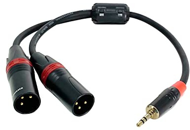 Rannsgeer Câble répartiteur en Y stéréo TRS 3,5 mm vers double XLR mâle R7Cxx (38,1 cm)