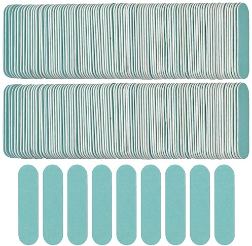 VIOCIWUO 300 Pack Mini Nail File Bulk(180/240 Grit), Disposable Nail Files Double Sided Emery Boards Home or Professional Manicure Tools(Light Blue)