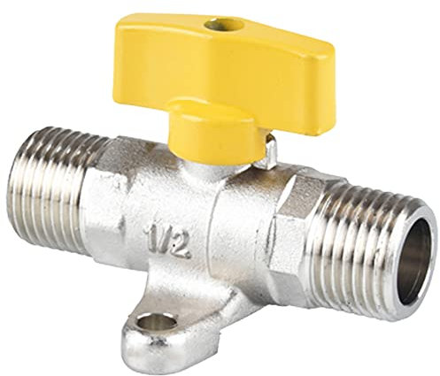 Conector de manguera, divisor de válvula de bola de rosca macho de 1,27 cm, válvula de bola de latón con base, intersección de unión de cierre, púa de manguera