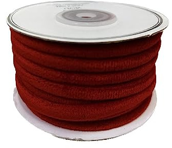 Nastro velluto velvet CORDONCINO colori assortiti 7mm x 10 metri per lavori fai da te pacchetti regalo grande eleganza (Rosso)