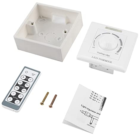 Interruttore Dimmer LED Regolabile - Controllo di Luminosità con Telecomando IR per 200W (220V) per Illuminazione Domestica e Commerciale