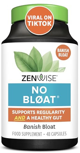Zenwise Health No Bloat - Probiotics, Digestive Enzymes - Ginger, Dandelion, and Lactase to Improve Digestion (48 Count)