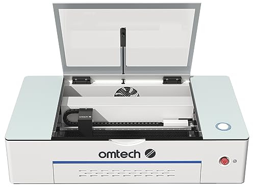 OMTech Polar Machine de Gravure Laser CO2 de Bureau 50W 510x300mm Desktop Compatible Lightburn avec 2 Axes de Rotation Caméra 5 MP Refroidisseur d'Eau Ventilation de Fumée