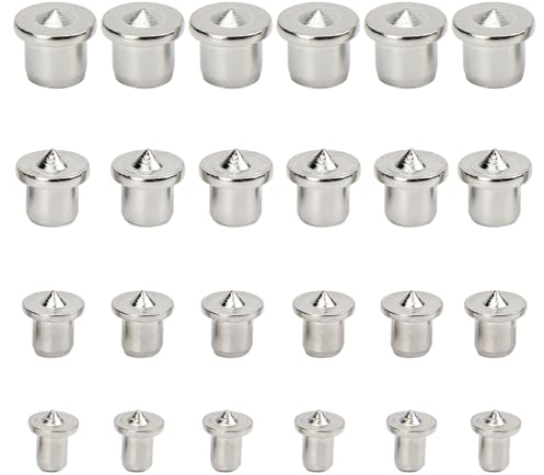 24 Stück Dübel Zentrierspitze Dübelhilfe Dübelloch Markierer Dübelsetzer Holzdübel Set 6/8/10/12 mm Für Holzarbeiten Bohrwerkzeuge (massiv)