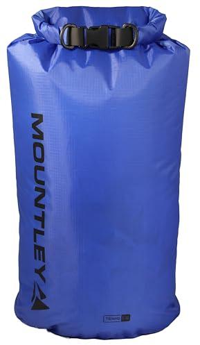 MOUNTLEY Dry Bag 13L - Packsack wasserdicht Ultraleicht, Packtaschen für Rucksack, Reisebeutel, idealer wasserdichter Beutel für Wandern, Trekking, Camping & SUP (DryBag Blau)