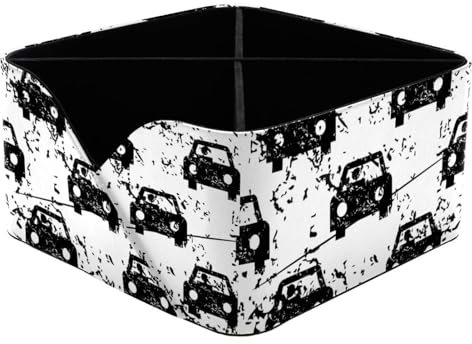 VAPOKF Grunge Schwarz Auto Muster Schreibtisch Organizer mit 4 Fächern, Bleistifthalter Stifteköcher Aufbewahrung Caddy für Schreibtisch, Schreibtisch-Aufbewahrung Schreibwaren Zubehör für Home Office