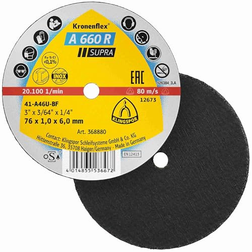 Klingspor A 660 R Trennscheibe Kleintrennscheiben 50 mm, 76 mm, 100 mm wählbar: 76 x 1 x 6 mm 10 Stück