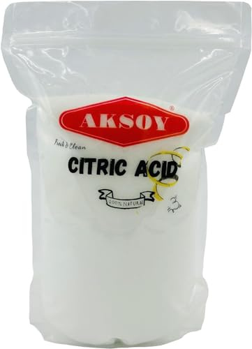 Aksoy Citric Acid Food Grade 3200gr || Non-GMO, Anhydrous, Make Your Own BathBomb, No Additives, Sour Drinks, Household Cleaning with Citric Acid Powder, Packaging May Vary