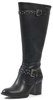 GABYLOU – Modèle CHRYSTEL – Bottes Hautes pour Femmes pour Pieds et Mollets Larges, Vario XL/2XL – Double Semelle Intérieure Amovible. Talon de 7 cm – Fermeture Éclair
