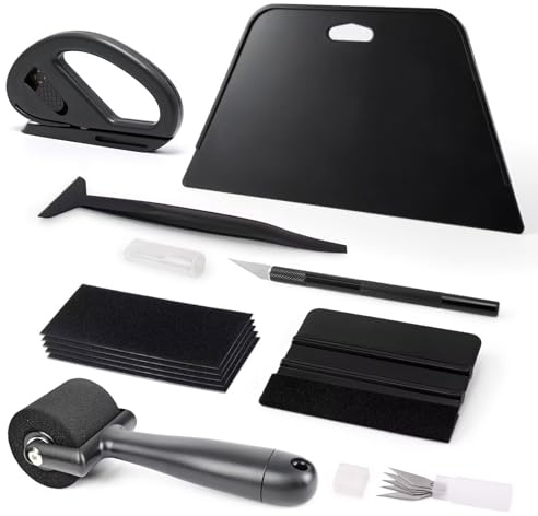 EHDIS Wallpaper Smoothing Tool Kit with Sponge Seam Roller, Vinyl Squeegee,Cutting Tool for Peel and Stick on Contact Paper,Window Tint Film,Decal,Graphics Installation