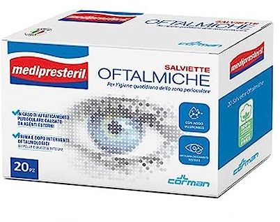 Medipresteril Salviette Oftalmiche Igiene Quotidiana Perioculare, 20 Pezzi