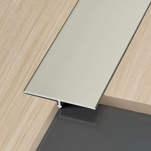 Raouoae Bodenschiene Übergang Metal Strips 3 Stück 90 cm T-Formleiste Übergangsschiene Einfaches Anbringen Zwischen Holz- Und Fliesenböden(Pistolengrau,Breite: 40 mm)