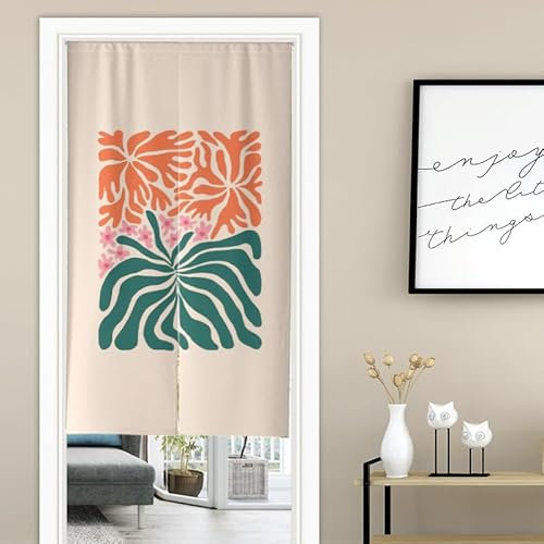 Türvorhang Orange Pink Grün Küchenvorhänge Polyester Raumteiler Vorhang Waschbar Vorhänge Kurz Küchenvorhang Langlebig Fliegenvorhang Terrassentür tür Vorhang Verdickung Vorhang Tür 80x200cm