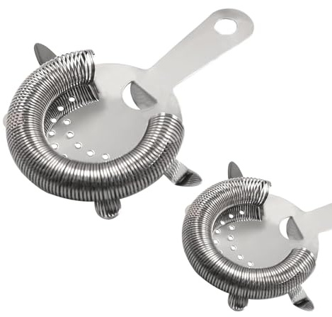 Hawthorne Cocktail Strainer, Stainless Steel Bar Strainer, Professional 4 Prong Strainer with 100 Wire Spring,Hawthorne Strainer,Strainer Cocktail