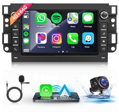 4G+64G Radio para Chevrolet Aveo Epica Captiva Lova Gentra,Pantalla Táctil de 7 Pulgadas con Carplay Inalámbrico Android Auto, Hodozzy Android Radio de Coche GPS Wifi Bluetooth FM/RDS Radio DSP Cámara