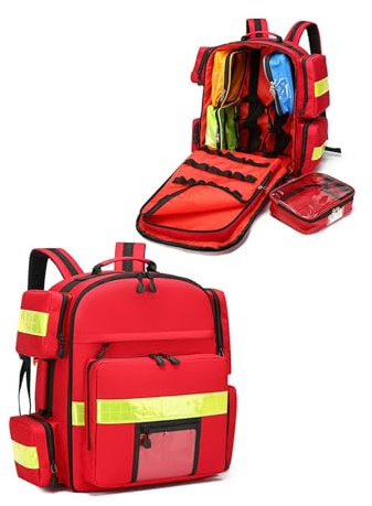 Zaino di Pronto Soccorso Vuoto di Emergenza, zaino medico di emergenza, grande capacità e impermeabile, per Ems Emt First Responder Trauma