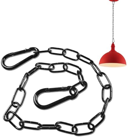 Catena in acciaio inox, catena in acciaio nero, 0,6 m, in acciaio inox, catena a maglie con moschettone, catena in acciaio inox, per porte di recinzione, cancelli da giardino,Appendere la recinzione