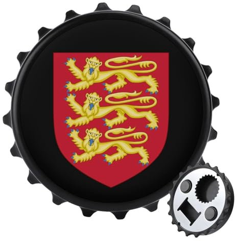 Royal Arms of England - Abridor de botellas magnético 2 en 1 de 3 pulgadas, imanes para nevera, abrebotellas de cerveza, refrescos, bonita decoración para cocina y refrigerador