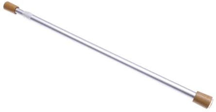 DécoProfi Vitragenstange Klemmstange ausziehbar Ø14mm SILBER/HOLZ 40-70cm