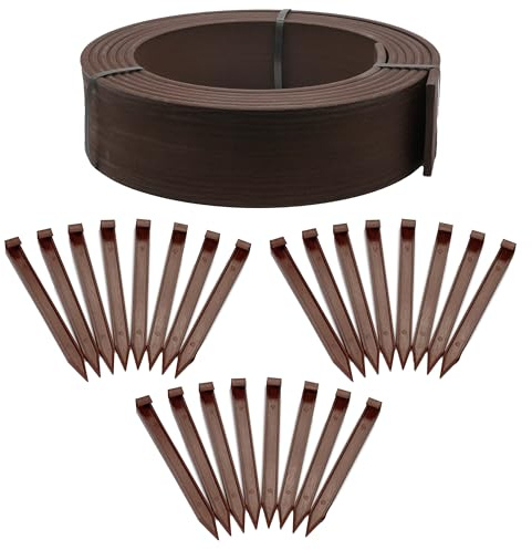 EasyFlex 4-Inch Composite Landscape Edging Kit, 40-Foot, Brown