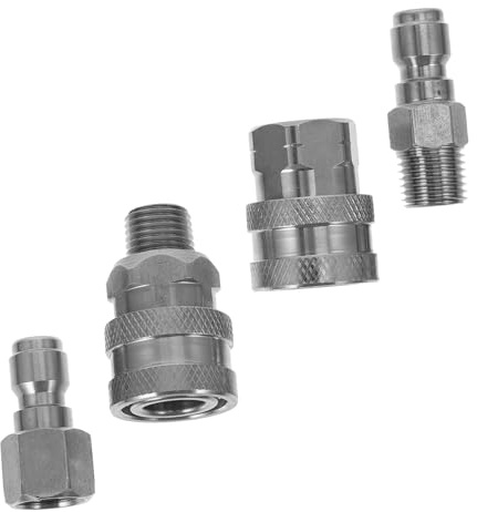 Generic Stainless Steel Joint Pressure Washer Connector Garden Hose Quick Connect Fittings Power Washer Fittings Quick Connect Hose Silver